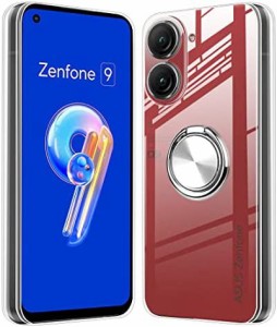 【送料無料】Asus Zenfone 9 ケース クリア リング付き Asus Zenfone9 スマホケース 耐衝撃 軽量 薄型 カバー TPU スタンド機能 車載ホル