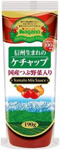 ナガノトマト 信州生まれのケチャップ 国産つぶ野菜入り 190g ×3個