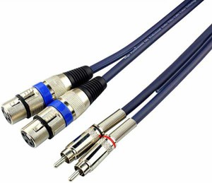 【送料無料】XLRケーブル 変換ケーブル 2XLR(メス) - 2RCA(オス) キャノンXLR キャノン変換ケーブル RCA変換ケーブル マイクケーブル オ