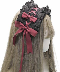 【送料無料】ヘッドドレス ロリータ 髪飾り ゴスロリ ヘアアクセサリー カチューシャ レース リボン 蝶結び かわいい キュート メイドカ