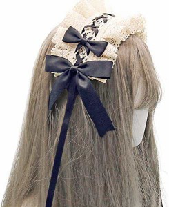 【送料無料】ヘッドドレス ロリータ 髪飾り ゴスロリ ヘアアクセサリー カチューシャ レース リボン 蝶結び かわいい キュート メイドカ