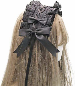 【送料無料】ヘッドドレス ロリータ 髪飾り ゴスロリ ヘアアクセサリー カチューシャ レース リボン 蝶結び かわいい キュート メイドカ