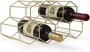 【送料無料】金属製 ワインラック ワインボトルホルダー 積み重ね式 7本用 ワイン棚 ワイン収納 ワインスタンド ワインストレージ (ゴー