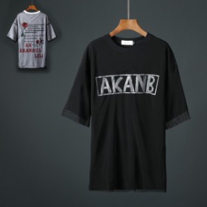 半袖 Tシャツ メンズ トップス メッシュ レイヤード 大きいサイズ ロゴ ストリート#TA122 M便