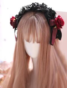 Lolita バラ ゴスロリ ロリィタ ローズ リボン ロリィタ 小物 カチューシャのみ 漆黒 ロリータ Kc ロリータファッションの通販はau Pay マーケット Hhcストア 商品ロットナンバー