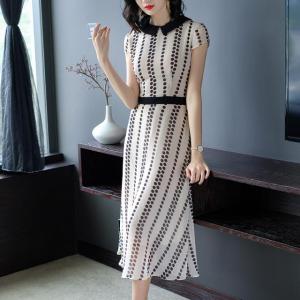 トレンド ドット柄 ワンピース 襟 エレガント 個性的 デザイン ドレス パーティー ディナー 女性らしい シルエット 半袖 の通販はau Wowma ワウマ Marina Front 商品ロットナンバー