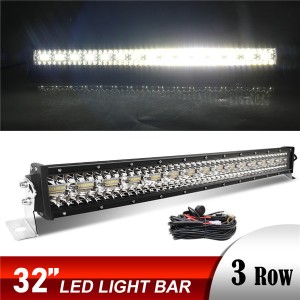 トヨタ ハイラックスサーフ 180系 超高輝度 3層 LED ライトバー ワークライト 32インチ ストレートタイプ