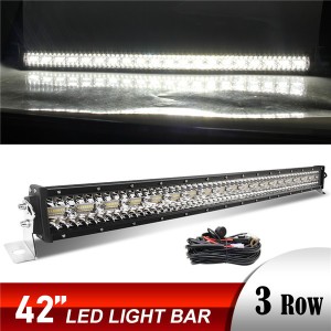 トヨタ ハイラックスサーフ 180系 超高輝度 3層 LED ライトバー ワークライト 42インチ ストレートタイプ