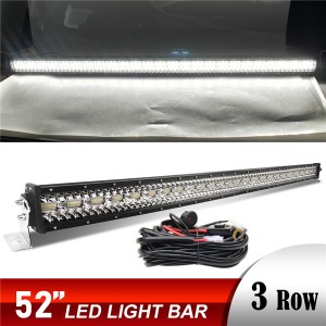 トヨタ ハイラックスサーフ 180系 超高輝度 3層 LED ライトバー ワークライト 52インチ ストレートタイプ