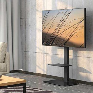 FITUEYES テレビスタンド 壁寄せテレビスタンド 高さ調節可能 ラック回転可能 ブラック TT207001MB 2段式