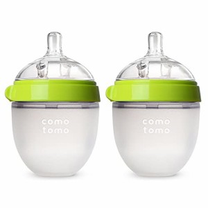 Comotomo Baby Bottle 哺乳瓶 140ml グリーン 2本セット [並行輸入品]