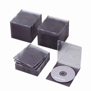 エレコム DVD CDケース プラケース スリム 1枚収納 50枚パック クリアブラック CCD-JSCS50CBK