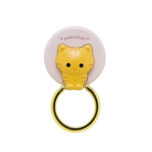 NATURAL design ホールドリング かわいい 猫 スマホスタンド ねこちゃんのスマホリング (ちゃとら)