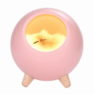 moin moin ランプ 電気 猫 肉球 LED ライト ドーム オルゴール ベッドサイド ナイトランプ 充電式 夜 テーブルライト ピンク 暖色 オレン