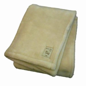 洗える メリノウール毛布 シングルサイズ 140×200cm 毛羽部分ウール100％ 日本製 (ベージュ)