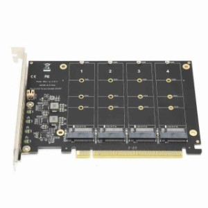 Eboxer-1 Pcie To Nvmeライザーカード、4ベイM.2MキータイプSsdからPciex16ライザーカード信号分割アレイカード拡張カード拡張カード(ph4