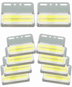 HTharros サイドマーカー 24v トラック用 led ダウンライト マーカー 高輝度 COB LED ランプ 車幅灯 車側灯 10個 セット (ホワイト)