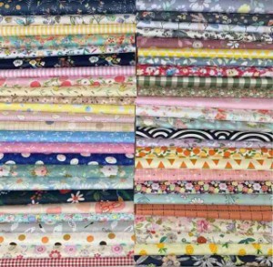 GUQI 綿 生地 はぎれセット 花柄 DIY手作り カットクロス パッチワーク 布 約30cm×30cm (50枚)