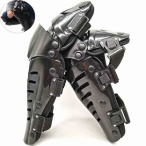 ZSADZS 膝プロテクター 耐衝撃構造 バイクプロテクター ひざすねプロテクター ガード バイク用防具 (ブラック)