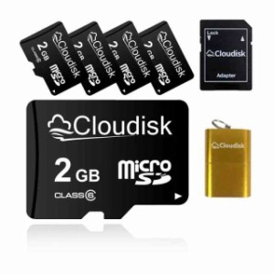 Cloudisk 5枚のMicro SDカードセット、カードリーダーとアダプター付き、高速ストレージカード、携帯電話、カメラ、タブレットなどの機器