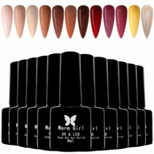 Warm Girl トップコート、マットトップコート、ベースコート UVジェル 8ml３個セット … (10色set 36W UV/LEDライト付き)