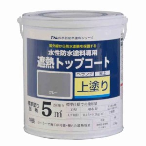 アトムハウスペイント 水性防水塗料 遮熱トップコート グレー 1.5Kg