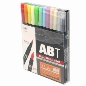 トンボ鉛筆 筆ペン デュアルブラッシュペン ABT (N.24色セット(ベーシック))