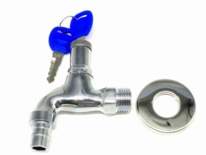 bath&bath 鍵付き 蛇口 ガーデニング キー付き 水栓 水道栓 水道 共用 万能 いたずら 防止 対策 盗水 安全