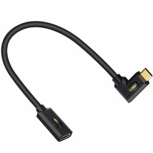 【送料無料】Poyiccot USB4 延長ケーブル L型、30cm 短い USB Type C 延長ケーブル L字Thunderbolt 4 延長ケーブル、USB C 延長 ケーブル