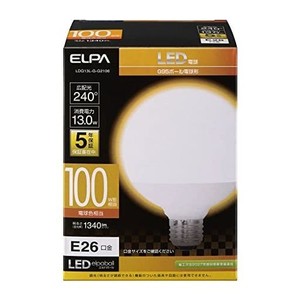 【送料無料】エルパ ( ELPA ) LED電球 ボール球形 G95 ( 口金E26 / 100W形 / 電球色 ) 5年保証 / 電球 (LDG13L-G-G2106)