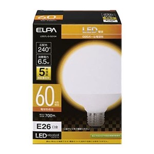 エルパ (ELPA) LED電球 ボール球形 G95 (口金E26 / 60W形 / 電球色) 5年保証 / (LDG7L-G-G2104)