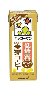 【送料無料】KIKKOMAN キッコーマン 低糖質豆乳飲料麦芽コーヒー 200ML ×18本【カロリー50%OFF】