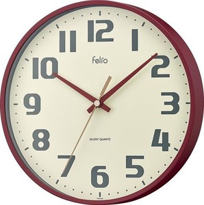 【送料無料】MAG(マグ) FELIO(フェリオ) 掛け時計 アナログ チュロス 静音 連続秒針 レッド FEW182R-Z