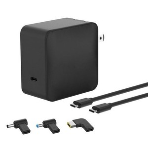 【送料無料】MILIPOW 65W PPS PD USB C急速充電器、LENOVO、HP、DELLなどのノートパソコン用ユニバーサル充電器、交換可能な3セルヘッド(