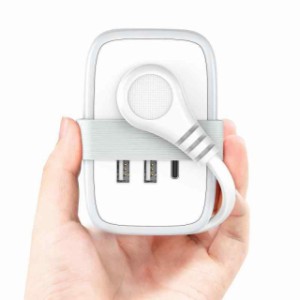 【送料無料】NTONPOWER 延長コード1m 小型 軽量 usb コンセン (2AC+2USB-A+1USB-C, ホワイト)