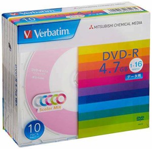 バーベイタムジャパン(Verbatim Japan) 1回記録用 DVD-R 4.7GB 10枚 5色カラーディスク 片面1層 1-16倍速 DHR4