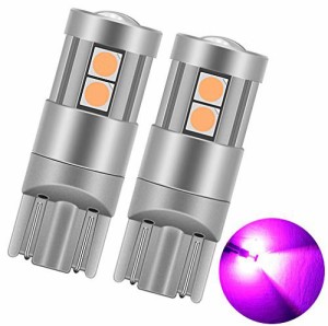 爆光 T10 LED ポジションランプ/ルームランプ/ナンバー灯 3030LED素子 DC12V-24V 恒流 ピンク 2個
