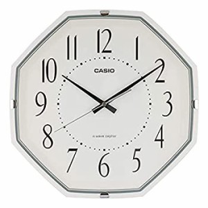 【中古品】CASIO(カシオ) 掛け時計 電波 ホワイト 直径33cm アナログ 八角 IQ-1007J-7(中古品)