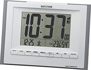 【中古品】リズム(RHYTHM) 掛け時計 目覚まし時計 電波 デジタル 置き掛け兼用 温度  (中古品)