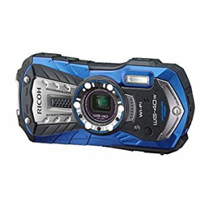 【中古品】RICOH 防水デジタルカメラ RICOH WG-40W ブルー 防水14m耐ショック1.6m耐寒(中古品)