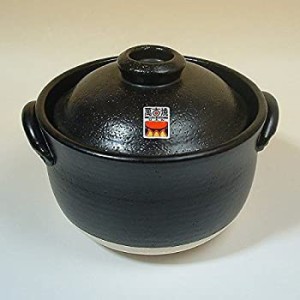 【中古】千陶 ぷくぷく ご飯土鍋 炊飯鍋 一重蓋 3合炊き 日本製 黒