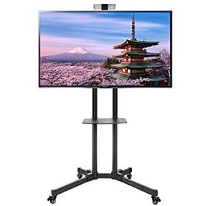 【中古】(未使用･未開封品)テレビスタンド 32〜70インチ対応 移動式 ハイタイプ モニタースタンド 大型テレビ テレビ台 キャスター付き