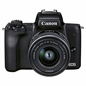 【中古】(未使用・未開封品)Canon ミラーレス一眼カメラ EOS Kiss M2 標準ズームレンズキット ブラック KISSM2BK-1545