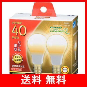 OHM LED電球 小形 E17 40形相当 電球色 2個入 LDA4L-G-E17IH92-2