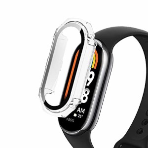 For Xiaomi スマートウォッチ Smart Band 8 ケースカバー ガラスフィルム+PCフレーム 一体型 Xiaomi Smart