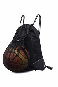 YFFSFDC バスケットボールバッグ バスケ リュック サッカーボールバッグ ボールケース 軽量 便利 多機能 大容量 スポーツバッグ (ブラ