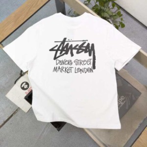 Stussy ステューシー Floral Parade レタープリント カジュアル カップル ゆったり 半袖 Tシャツ