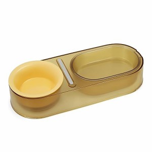 【送料無料】SONGWAY 猫食器 ねこボウルエサ入れ セラミック食器 ペットフード用 ご飯台 陶製 おやつ皿 フード用ボウル 黄色い