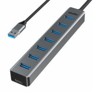 【送料無料】atolla USBハブ USB3.0 HUB 7ポート 1M ケーブル USB3.0ハブ USB 拡張 ウルトラスリム 5Gbps超高速転送