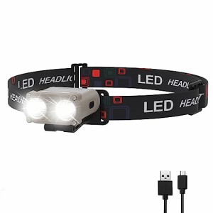 DuraBrite ヘッドライト LEDキャップライト ヘッドランプ 帽子ライト COBライト 多機能型 USB充電式 3つ点灯
